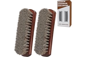 Euvia 100% Horsehair Brush Professional Premium Horsehair Shoe Brush Dauber Applicators for Leather Shoes Boots Coats Purses 