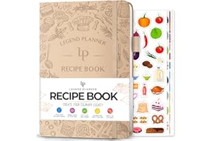 Legend Recipe Book – Blank Family Cookbook to Write In Your Own Recipes – Empty Cooking Journal – Personalized Cooking Notebo