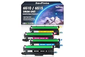 SavFinto 6510 6515 108R01420 108R01419 108R01418 108R01417 Drum Unit Replacement for Xerox Phaser 6510DN 6510DNI 6510DNM 6510N WorkCentre 6515DN 6515DNI 6515DNM 6515N Printer (4-Pack)
