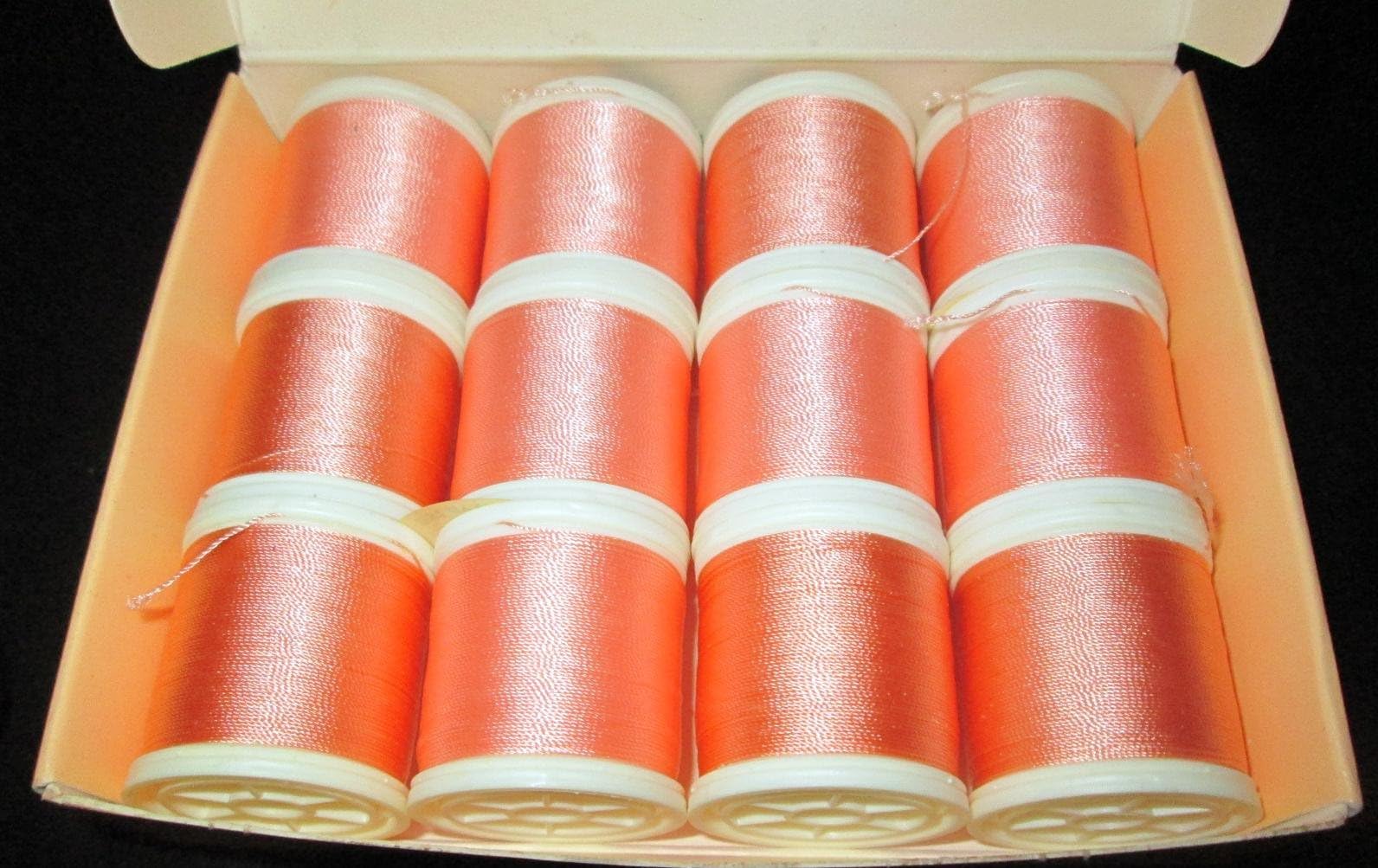 Case of 12 Spools Gudebrod 51 Peach Nylon Rod Winding Thread 100 Yds Each Size E