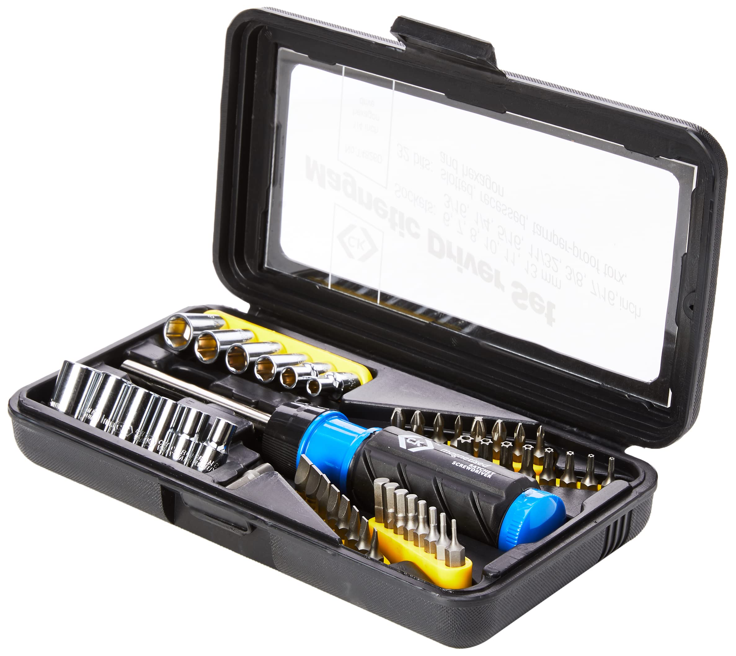 C.K T4826D Ratchet Screwdriver Bit and Socket Set, Schwarz