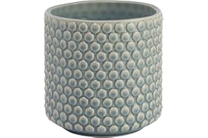 Bloomingville Coastal Stoneware Pot with Raised Dots and Crackle Glaze, Sky Blue, 6"