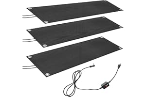 mestyl 3 Pcs Snow Melting Mat Outdoor, 10" x 30" Heated Snow Melting Mats, Non-Slip Heated Ice and Snow Carpet with Power Cord, Heated Walkway Mat for Winter Outdoor Stairs, Sidewalks, Garages, Decks