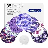 HONYOU 35Pack Libre Sensor Covers Waterproof Lingo Glucose Monitor Patches | Latex-free &amp; Hypoallergenic Floral CGM Sensor Patches, 15 Days Long Stay, One-hand Apply Tab, No Hole &amp; No Glue Central