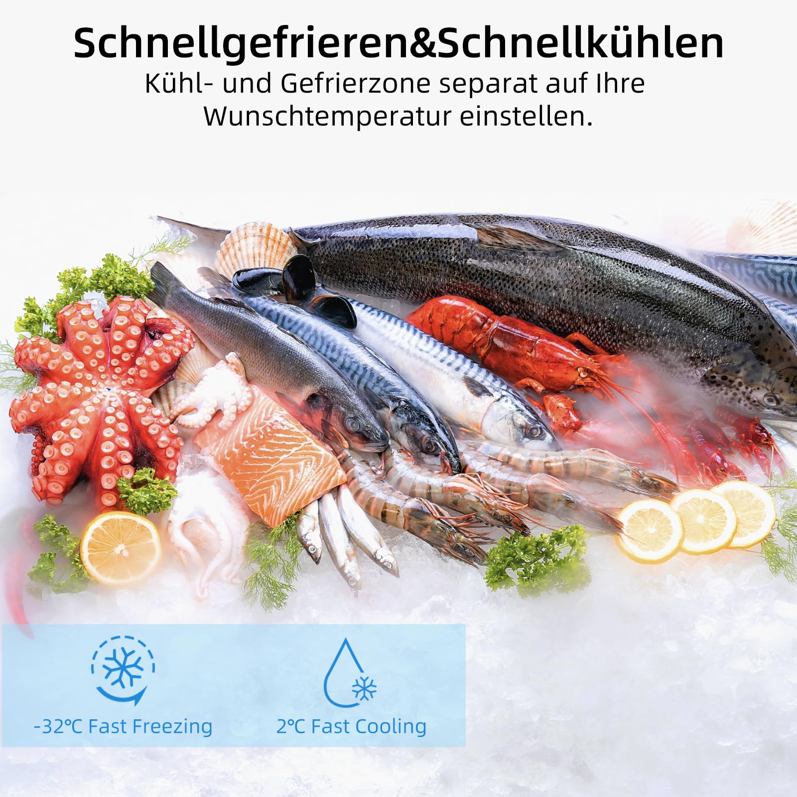 CHIQ Kühlschrank mit Gefrierfach No Frost | 356 L | 200 cm H, 60 cm B, 63 cm T| Smart Kontrol, Eco Mode, Leise 35 dB | 4-Sterne-Gefrieren, Schnellkühlung, LED-Touch-Display | FBM351NEI42 7