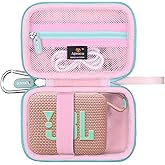 Aproca Case Compatible with JBL Go 4 / Go 3 Ultra-Portable Waterproof Dustproof Bluetooth Speaker, Portable Storage Bag for Accessories -Pink (Case Only)