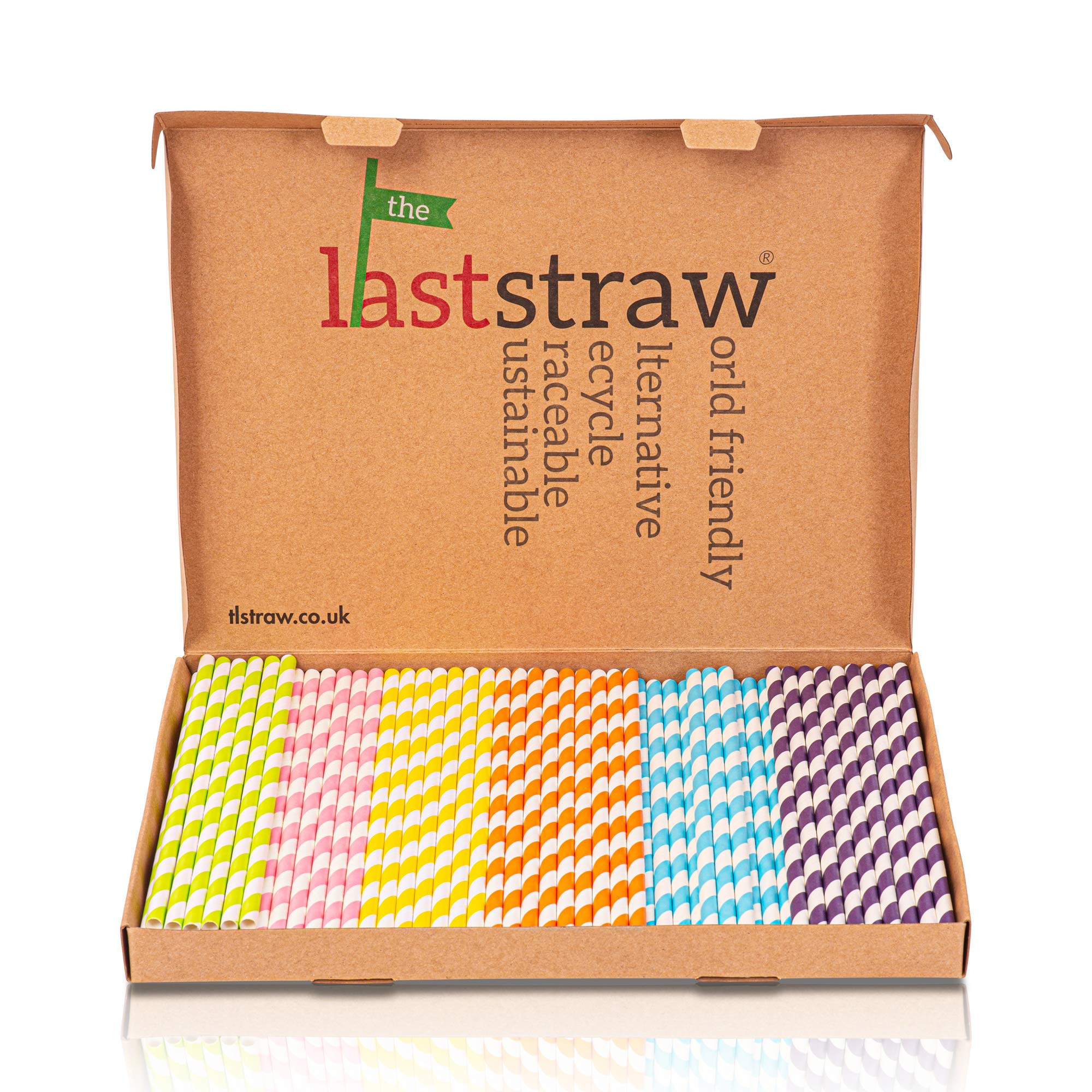 the Last Straw® - 100% Biodegradable Paper Drinking Straws (150 Pack)(Rainbow)