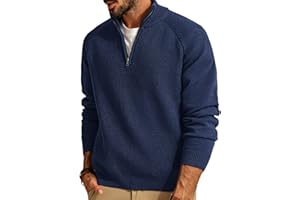 PJ PAUL JONES Mens Quarter Zip Pullover Sweater Turtleneck Raglan Long Sleeve Sweaters