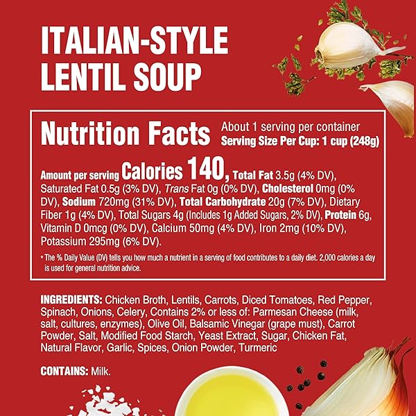 RAO’S MADE FOR HOME ITALIAN LENTIL SOUP, 16OZ, TRADITIONAL ITALIAN HEAT AND SERVE SOUP, MADE WITH PREMIUM QUALITY VEGETABLES