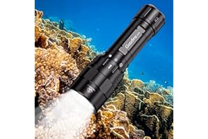 GoZebra D10 4500 Lumen Underwater Light, 3 Modes Dive Light Scuba Diving Flashlight Dive Torch, Waterproof Flashlight Rechargeable, Safety Dive Lights with Battery and Charger for Night Diving