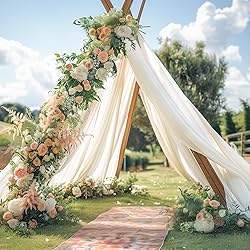PARTISKY Wedding Arch Draping Fabric,2 Panels 18FT