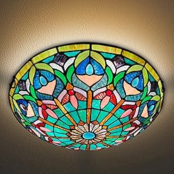 ARTZONE Tiffany Ceiling Lights, Stained Glass