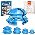 LURE Essentials Edge Cupping Set – Ultra Clear Blue Silicone Cupping Therapy Set for Cellulite Reduction and Myofascial Relea