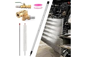 GENERIC 39''Portable Car Radiator Cleaning Wand Car,Stainless Steel Radiator Cleaner Tool for Pressure Washers& Pressure Air Pump Household Cars,Trucks Radiators,4500 PSI Pressure Washer
