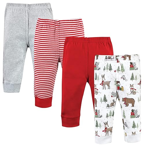 Hudson Baby Unisex Baby Cotton Pants and Leggings, Christmas Forest, 18-24 Months