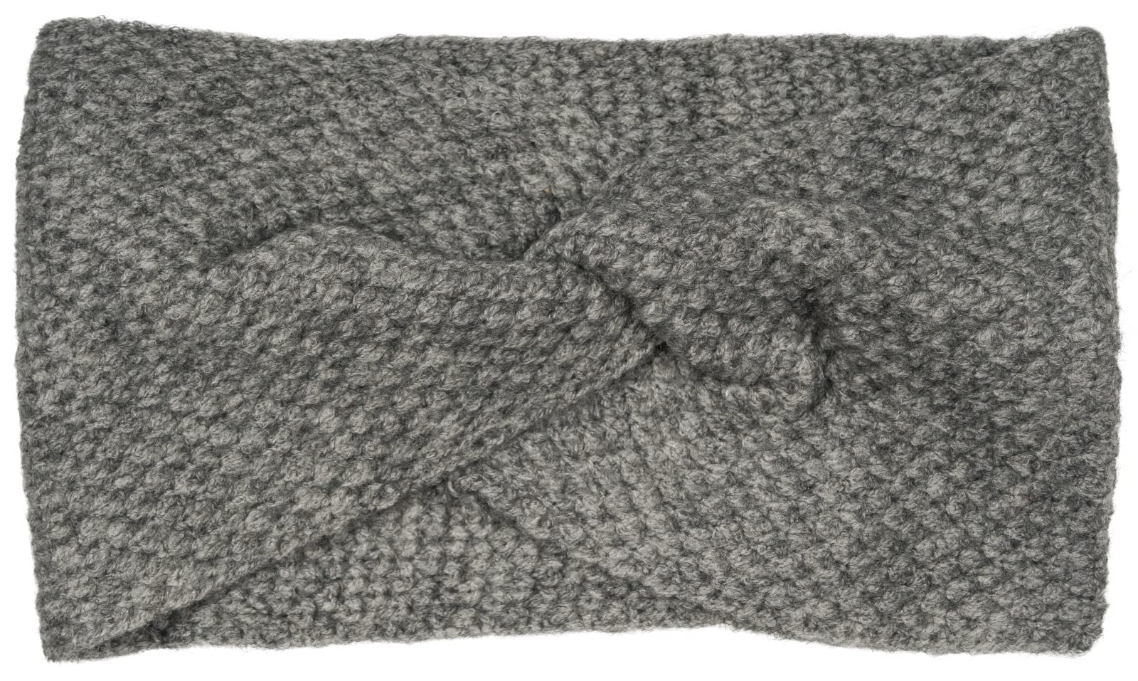 styleBREAKER Ladies Knitted Headband with Waffle Pattern and Twist Knot, Warm Winter Hairband, Headband 04026060, Colour:Grey
