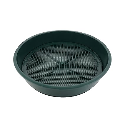 Xclou Garden Erdsieb aus Kunststoff mit zwei auswechselbaren Einsätzen, Grün, Ø ca. 38 cm