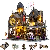 Plustopoy DIY Miniature House Kit: 3D Wooden Puzzle Miniature Kit with LED Lights, Small Tools &amp; Music Box, Tiny House Diorama Building Kit for Adults Teens, Mini Wooden Dollhouse Creative Gift