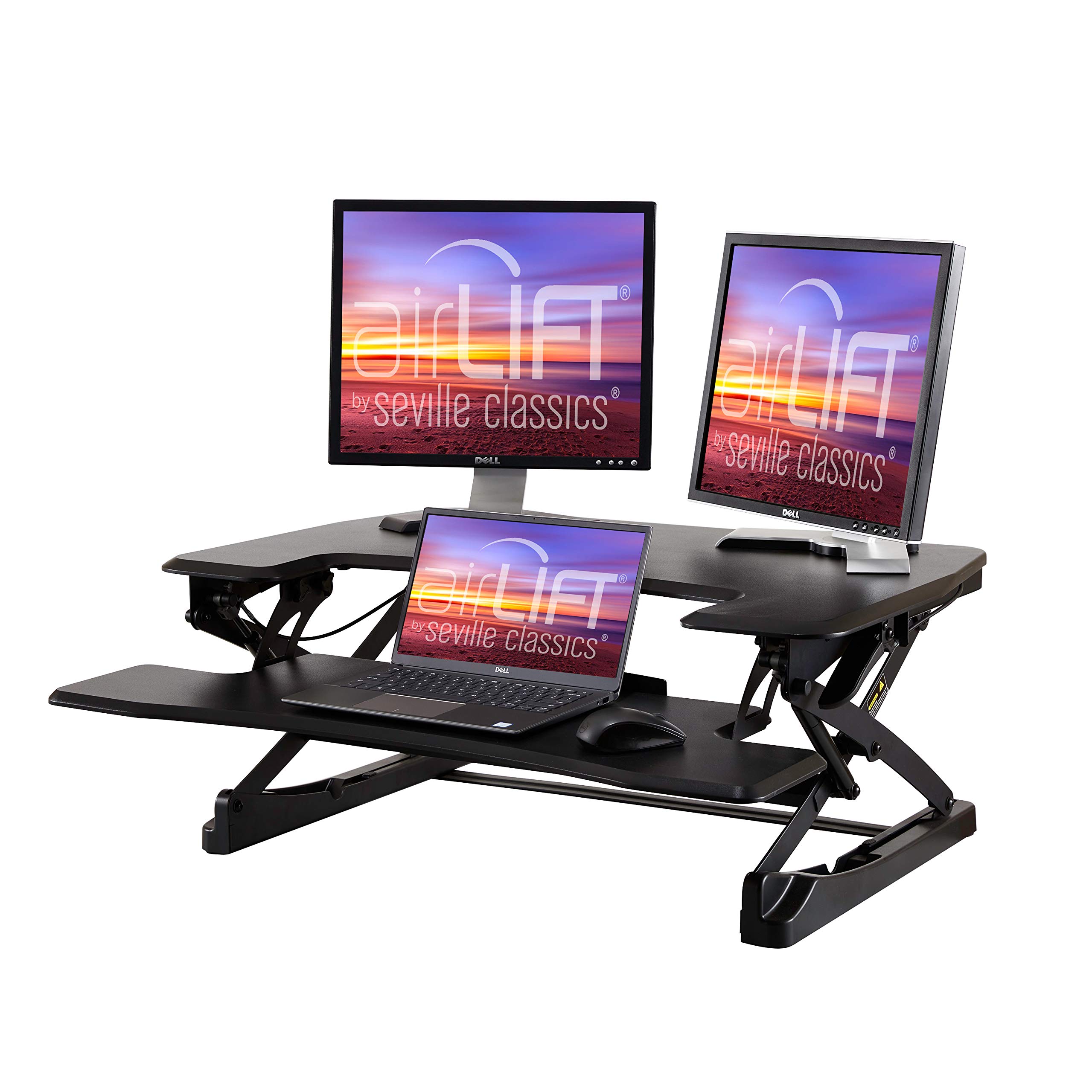 Seville Classics Airlift Height Adjustable Sit Converter Workstation