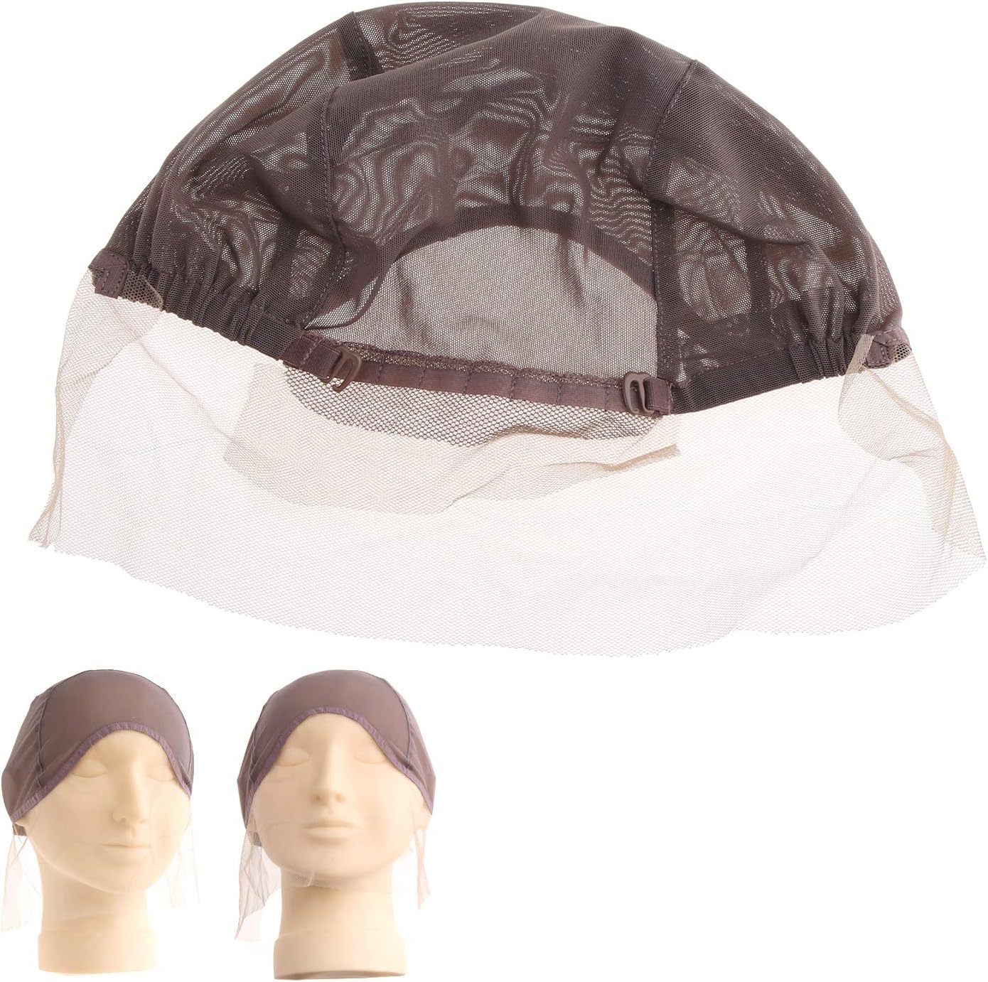 YINETTECH Lace Front Net Cap for Wearing Wigs Soft Stocking Fabric Control Hair Under Wig, Medium Brown