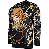 SCREENSHOT Mens Urban NYC Graffiti Hip Hop Fleece Pullover Active Fashion Crew Neck Sweatshirt Top