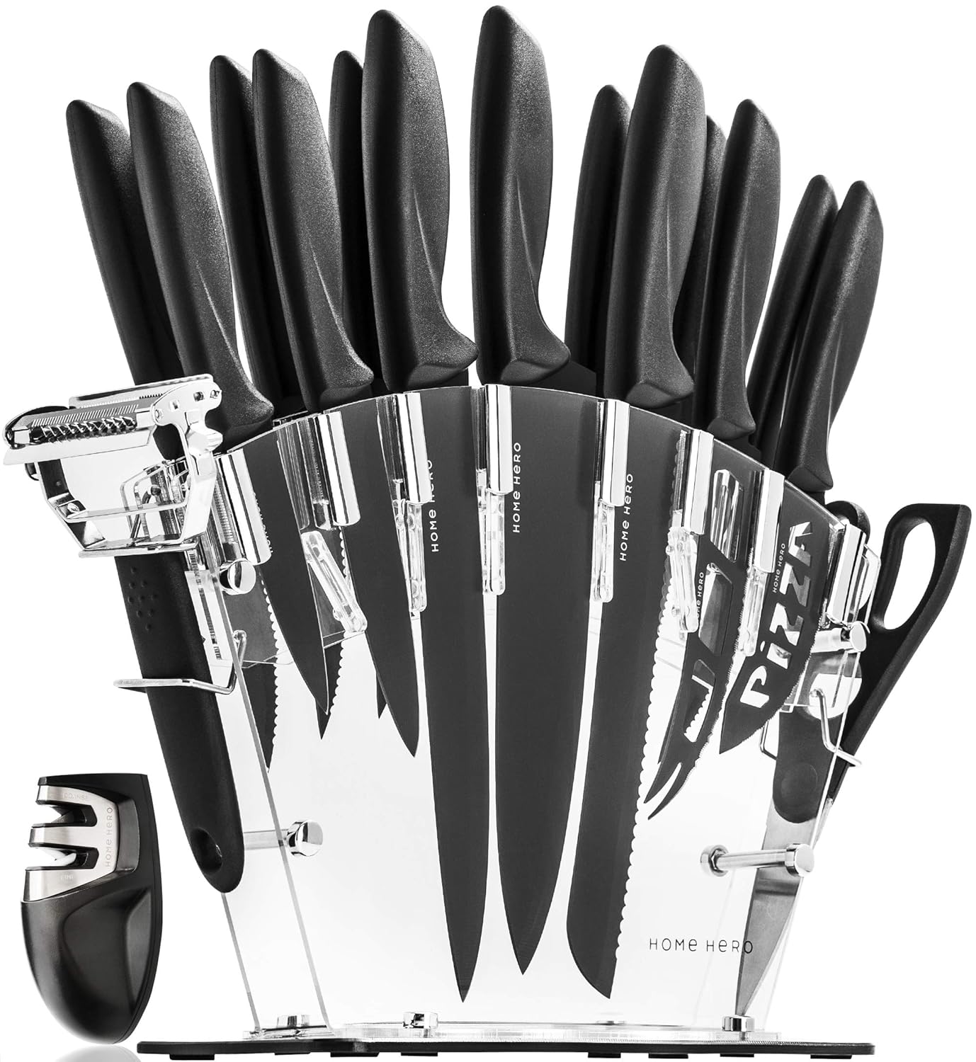 Stainless Steel Knife Set with Block 13 Kitchen Knives