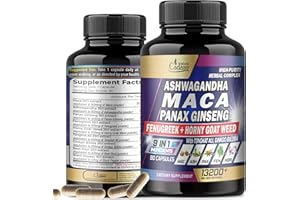 ORGANIC CADANE Maca Root 9000mg Ashwagandha 900mg Panax Ginseng 450mg Supplement - 90 Capsules 3 Months - Combine with Fenugreek, Tongkat Ali & More - Support for Strength, Stamina, Energy Production & Immunity