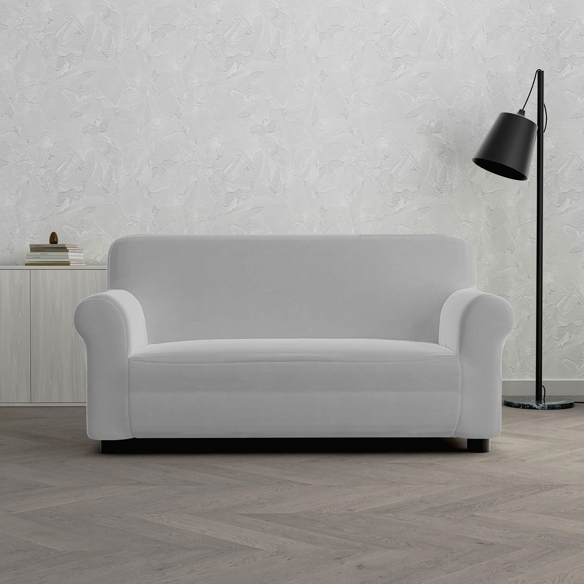 Italian Bed Linen Dahlia elastic sofa cover, Light Grey, 2 PLACES