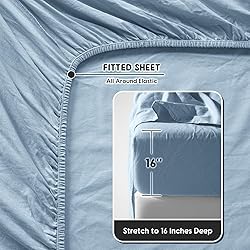 Shilucheng 100% French Linen Sheets - Queen Size