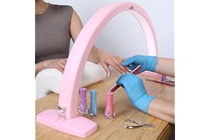 XOLLOZ Half-Moon Nail Desk Lamp for Professionals, 1600 Lumen Led Light for Nails, Perfect Led Manicure Desk Lamp | Tattoo Light | Lash Tech Light | Manicure Light Led (Pink)