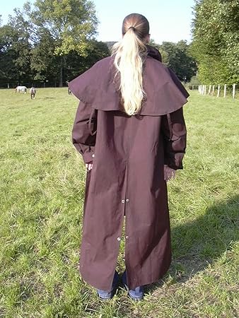 Unbekannt Oilskin Mantel Reitmantel Wachsmantel Staubmantel Western Duster