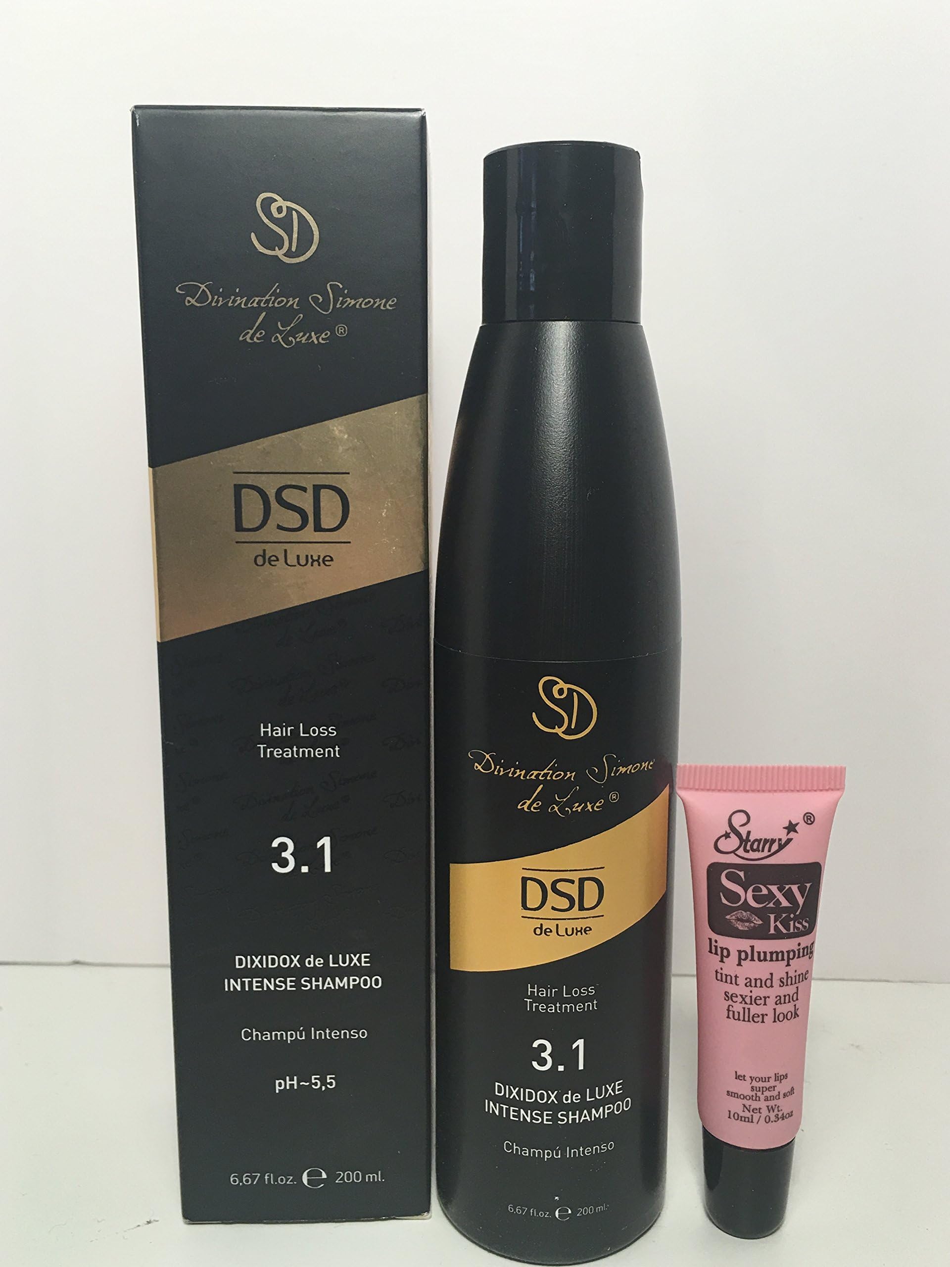 Divination Simone De Luxe Dixidox De Luxe 3.1 Intense Shampoo 6.67oz -Free Starry Sexy Kiss Lip Pumpling 10 Ml"
