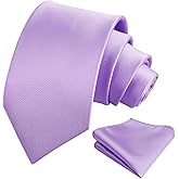 Alizeal Mens 3.15inches Solid Color Classic Formal Tie with Pocket Square Set