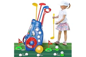 JOINBO Toddler Golf Clubs Set with Putting Mat,Kids Golf Cart Toys for 3 4 5 Years Old Boys Girls,Indoor and Outdoor Golf Toys