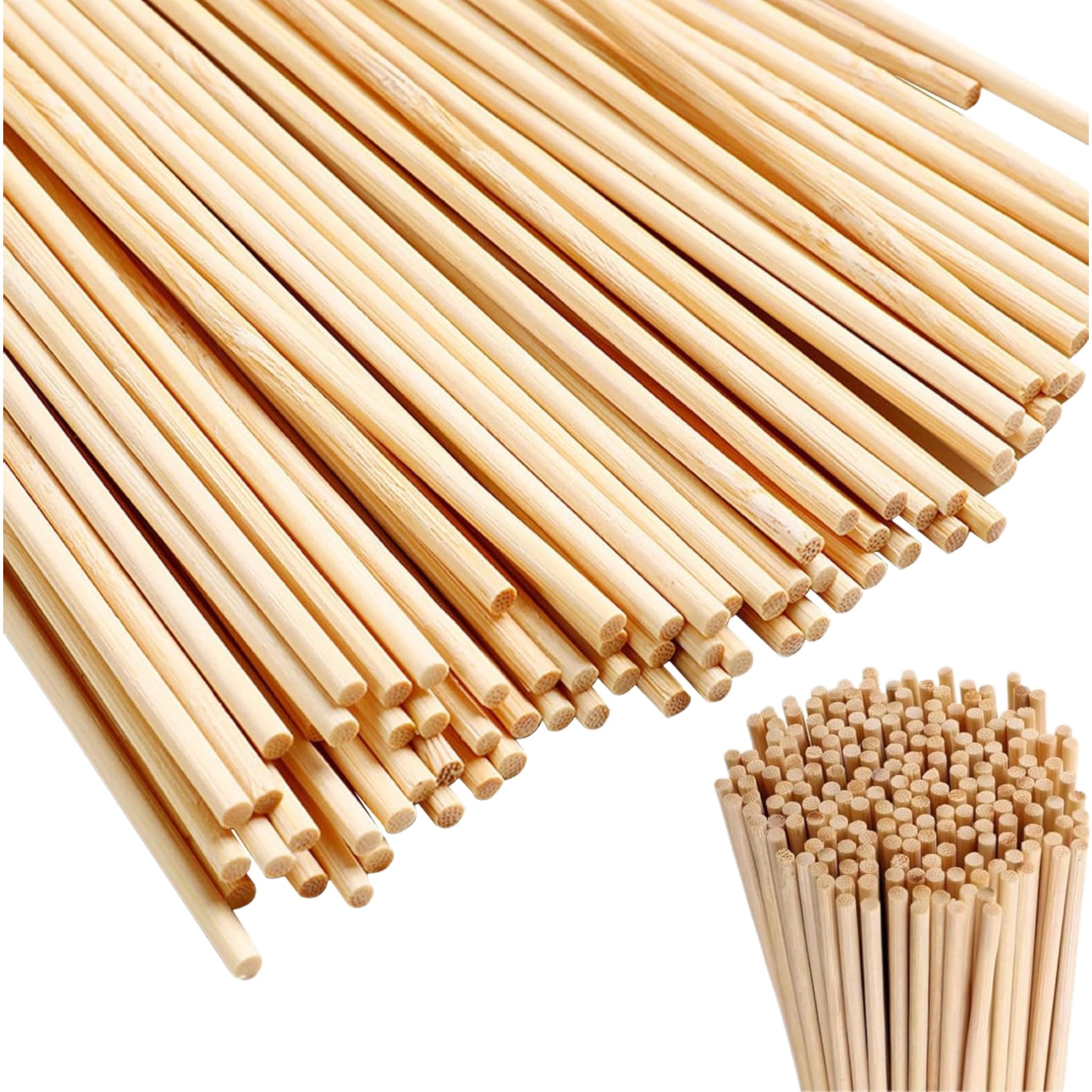250 Pack Wooden Sticks Natural Round Sticks 30cm x 3mm Wood Dowel Rods Candy Floss Sticks Wooden Sticks for Craft Sticks for Woodcraft, Building Model, Decorations & DIY Crafts