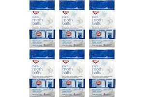 Enoz para Moth Balls with No Clinging Odor: Kills Clothes Moths, Carpet Beetles, Eggs, and Larvae, Use for Storage, 10 oz Bag (Pack of 6)