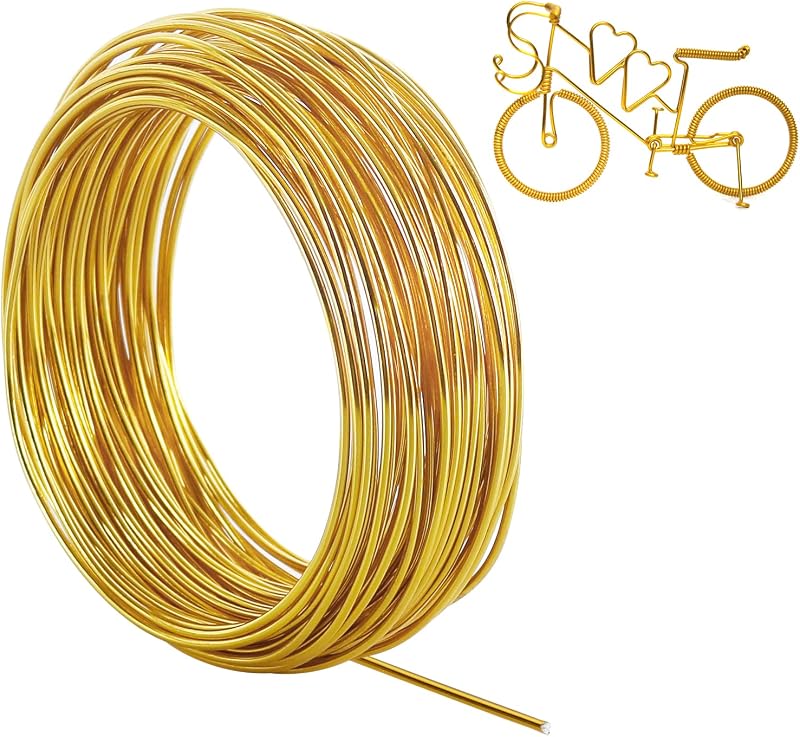 Tenn Well 12 Gauge Aluminum Craft Wire 100 ft 2mm Gold Anodized