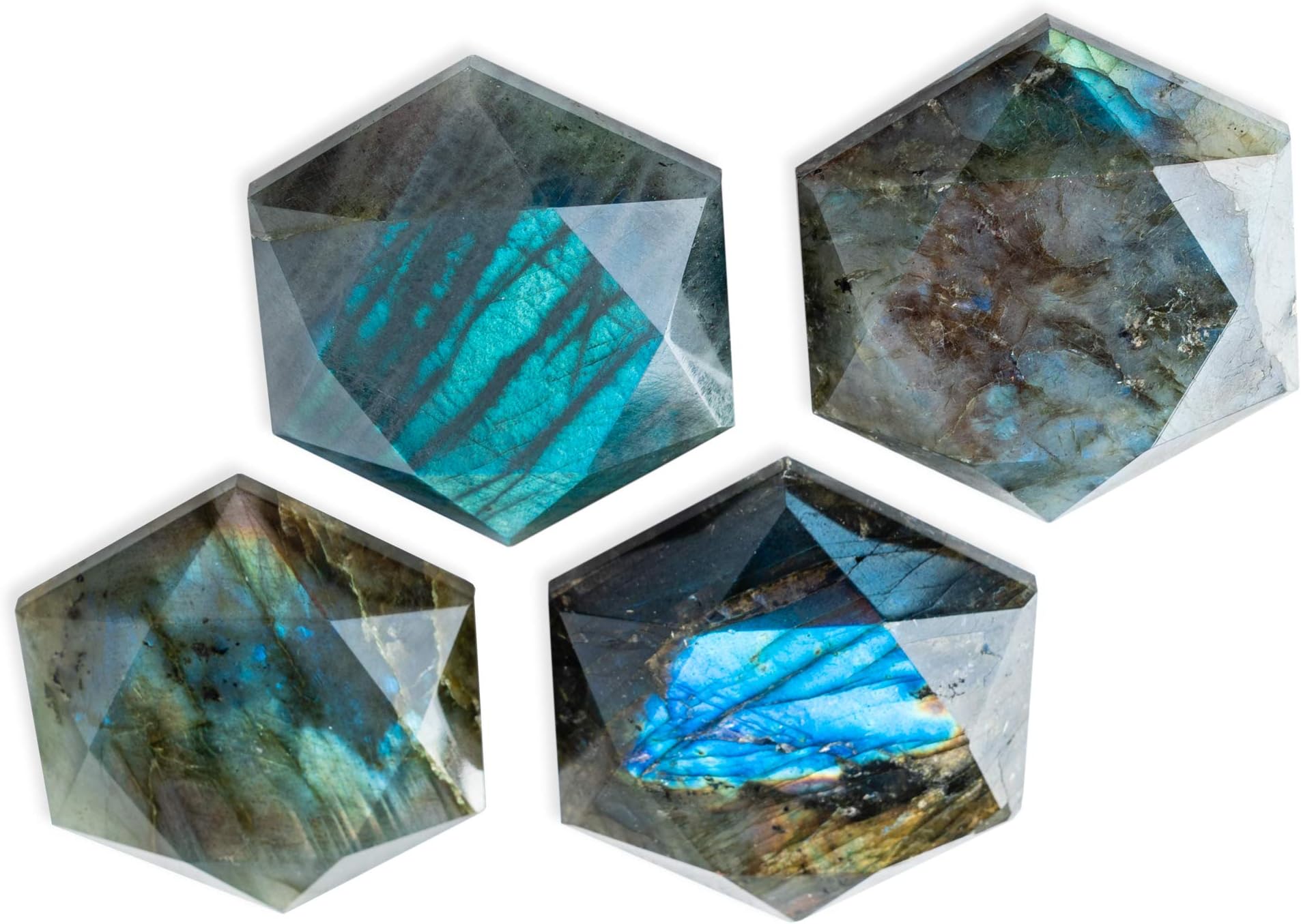 Labradorite Natural Healing Gemstone Chakra Crystal for Meditation, Spiritual Growth & Transformation (with Pine Wood Box) Spiritual Gift 1.5-1.7 Inches