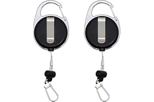SAMSFX Tape Measure Retractor Fly Fishing Zinger Retractors Carabiner Style Clip on Back Tether Tools Badge Holder (2)