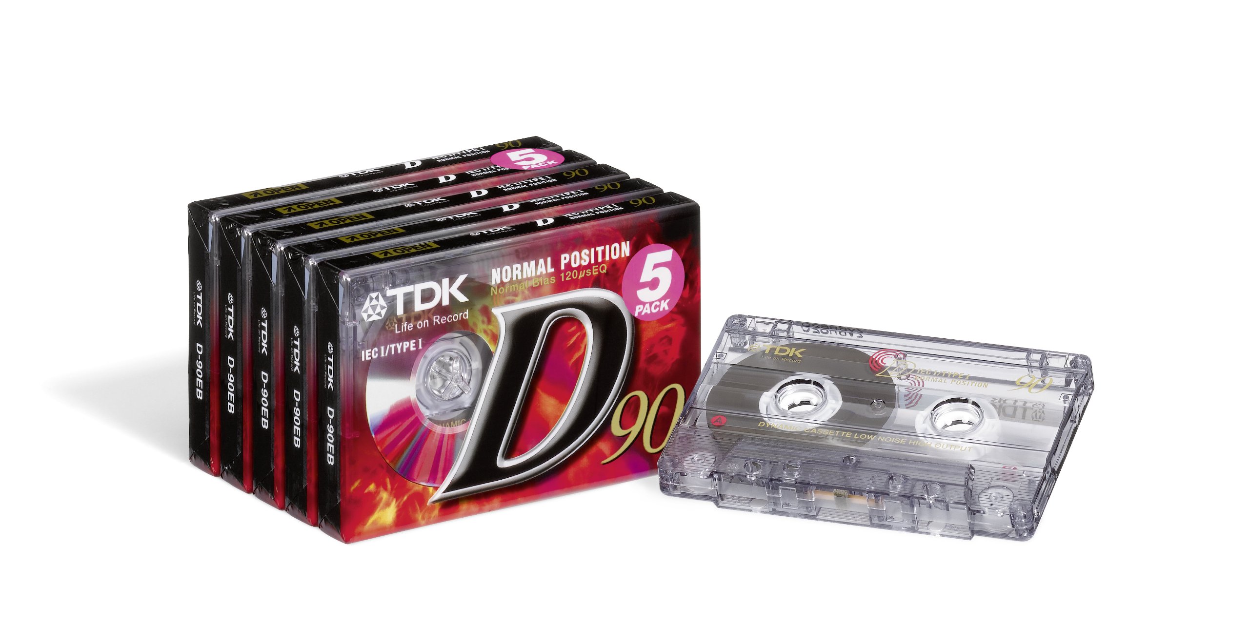 TDK Audio Cassette Tape 90min 5 Pack