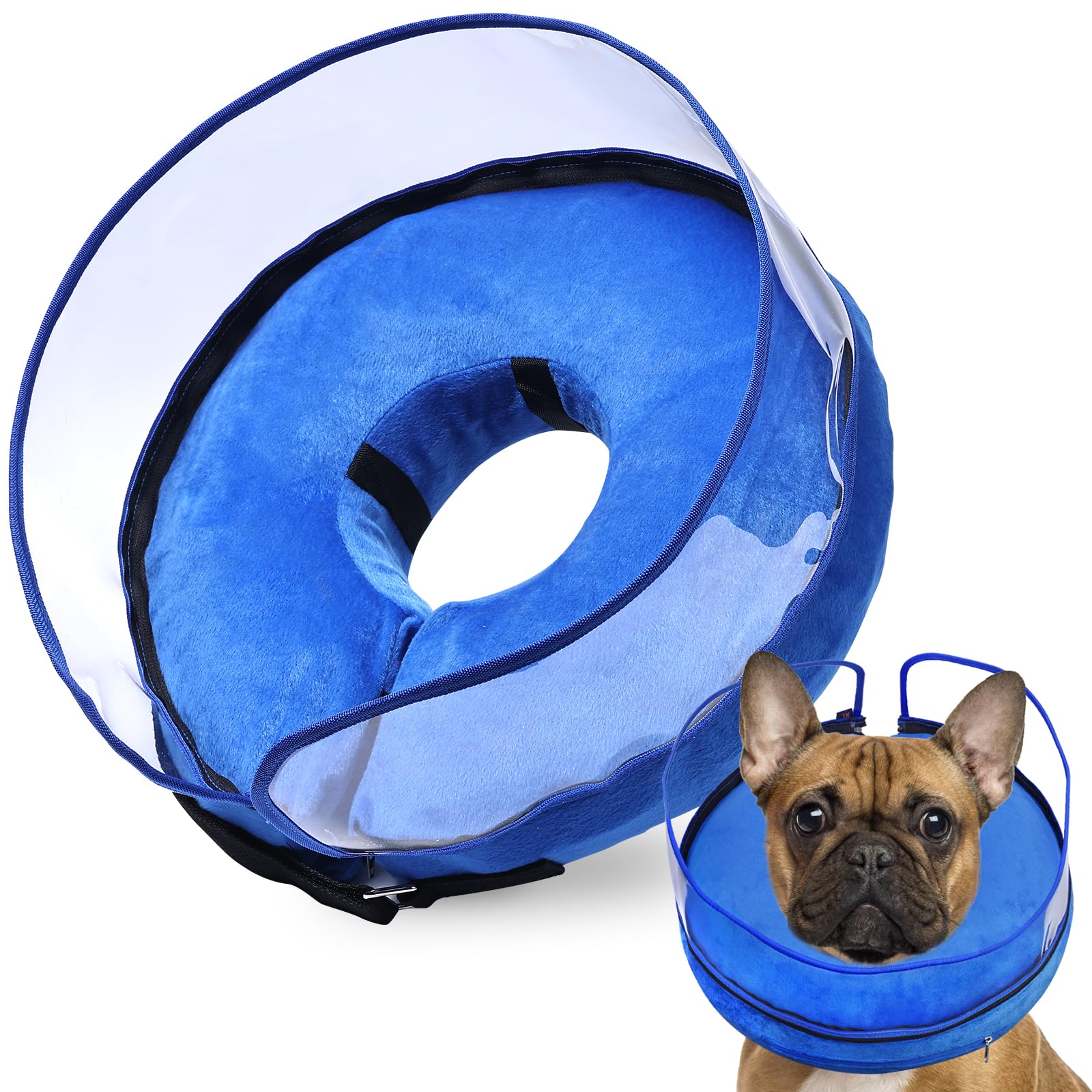 Photo 1 of BARKLESS Dog Cone, Inflatable Dog Cone After Surgery for Small Medium Breeds, Soft Surgery Collar with Enhanced Anti-Licking Guard Shield for Pets, Patented Protective Donut Collar