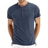 NITAGUT Mens Fashion Casual Front Placket Basic Long/Short Sleeve Henley T-Shirts