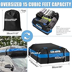 CZC AUTO 15 Cubic Feet Car Rooftop Cargo Carrier