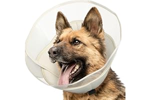 OEH Dog Cone, Soft Cones for Dogs After Surgery, Comfortable Dog Cone Collar, Protective Cone for Dogs to Stop Licking, Adjustable Large Dog Cones for Large Dogs, Beige, XL(Neck: 17.5"-20.7")