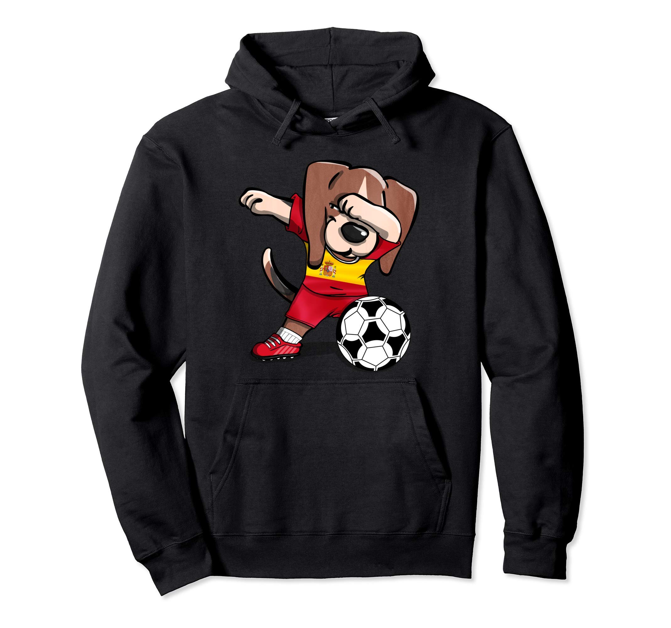 Dabbing Beagle Dog Spain Football Spanish Flag Soccer Lovers Pullover Hoodie