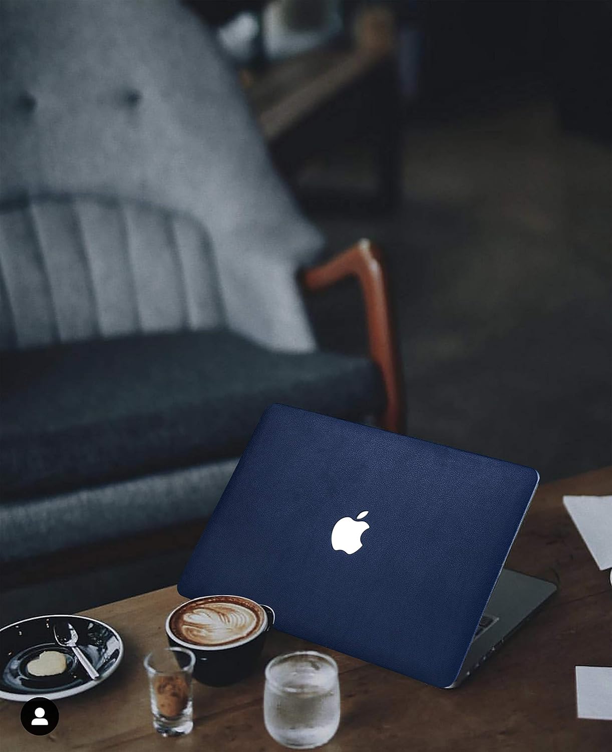 KECC Leather Case Compatible with MacBook Pro 15" (2019/2018/2017/2016) Italian Leather Hard Shell Cover A1990/A1707 Touch Bar (Navy Blue Leather): Computers & Accessories