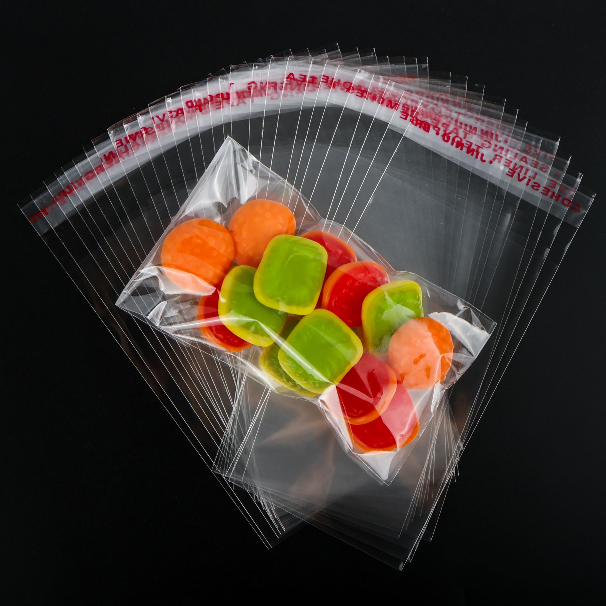 Photo 1 of Cellophane Cookie Bags with Seal: 200pcs 2x3 Resealable Clear Cellophane Treat Bags, Individual Plastic Self Sealing Candy Bag for Cookies, Candy, Party Favors, Jewelry, Gift Packaging Wrappers
