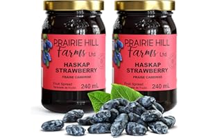 Prairie Hill Farms Haskap Berry Strawberry Spread. 100% Made In Canada From Naturally Grown Haskap Berries. Perfect for Toast