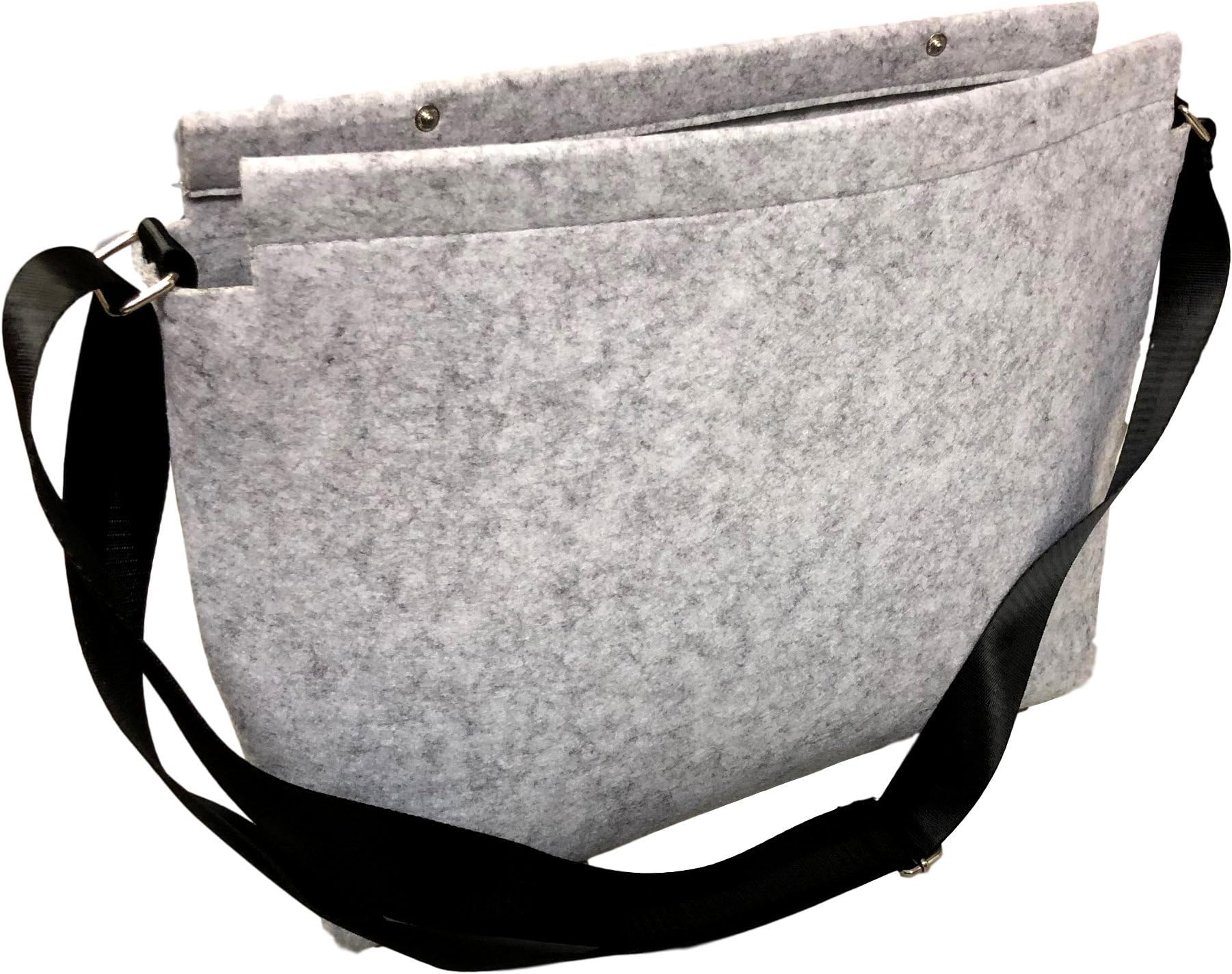 EKNA Felt Shoulder Bag with Compartments for Laptop, Tablet, Smartphone, etc. Approx. 45 x 35 x 10 cm Grey