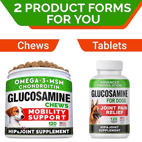 Pawious Hip & Joint Supplement For Dogs – Glucosamine Chews For Joint Pain Relief – 120 Soft Chews